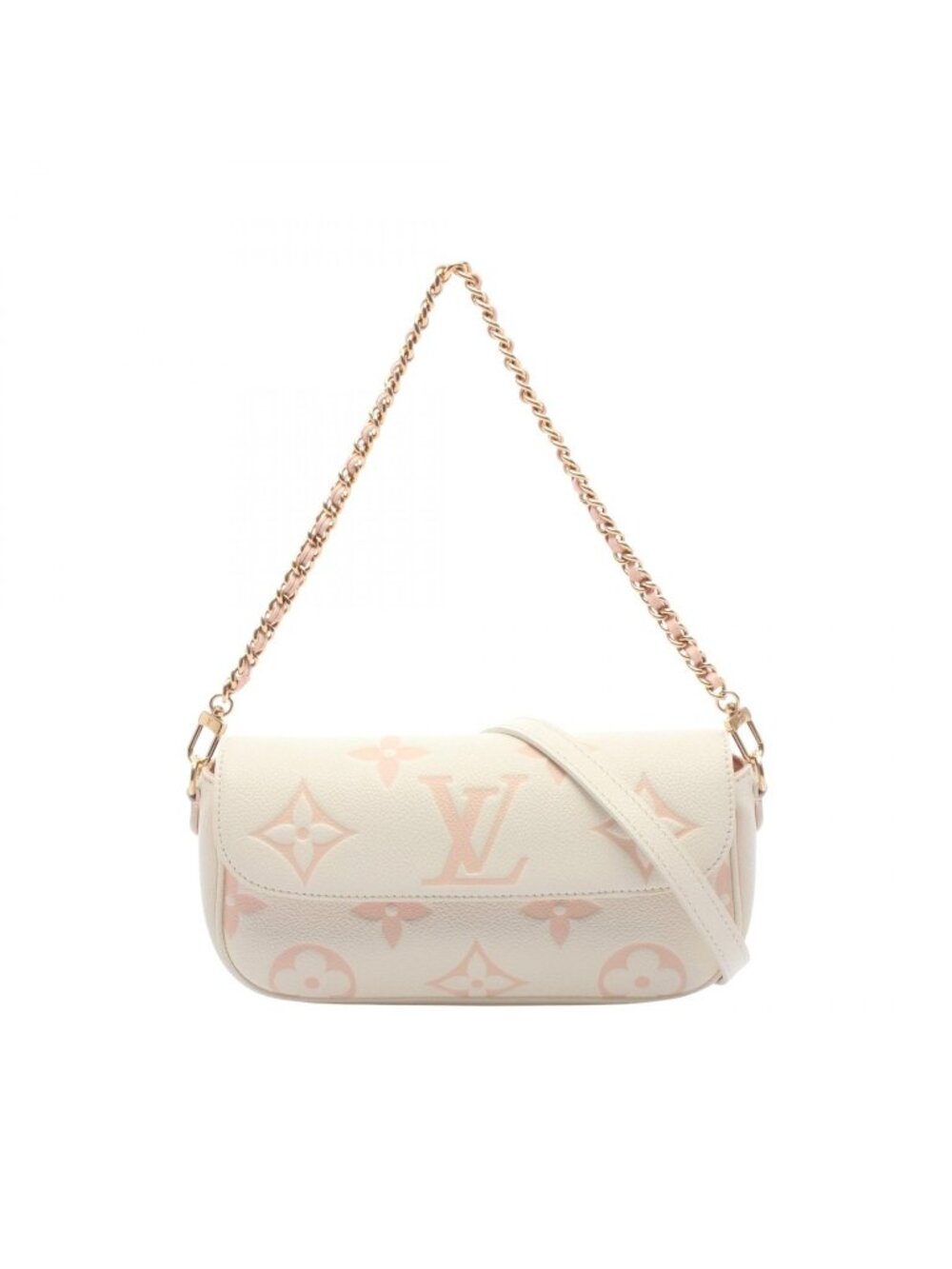 Louis Vuitton Shoulder Bag Wallet on Chain Ivy 2-Way Latte White Chamalou Pink
